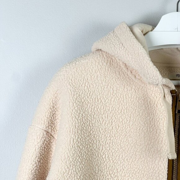 Madewell Resourced Fleece Hooded Zip Jacket Bone - Picture 4 of 12